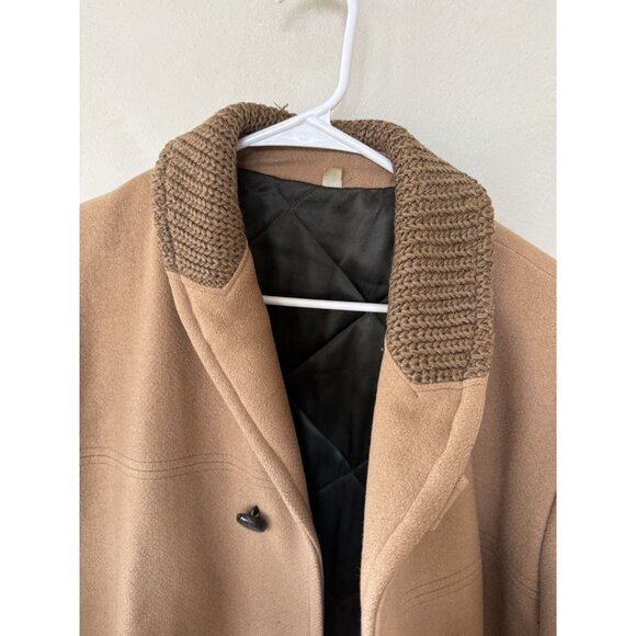 Great Western brown Tan Beige Vintage 70s heavy wool coat 42 Long Dress Jacket - Picture 2 of 6
